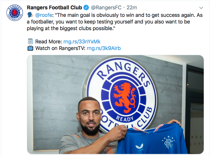 Roofe will lead the line very well at Ibrox
